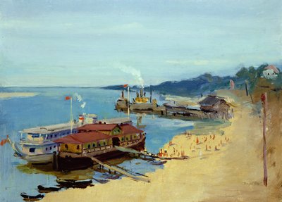 Barcos en el Volga de Aleksandr Isaakovich Rusakov