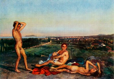 En la playa de la Bahía de Nápoles, 1830s, 1965 de Aleksandr Ivanov