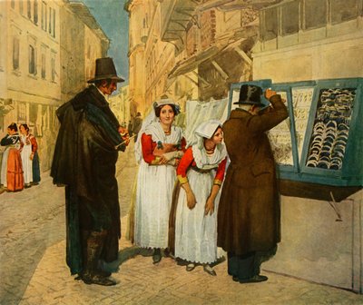 El novio Campagnuolo eligiendo pendientes para su novia, 1838, 1965 de Aleksandr Ivanov