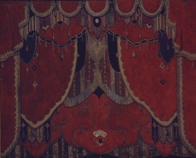 Diseño de la cortina principal para la obra de teatro La Mascarada de M. Lermontov, 1917 de Aleksandr Jakovlevic Golovin