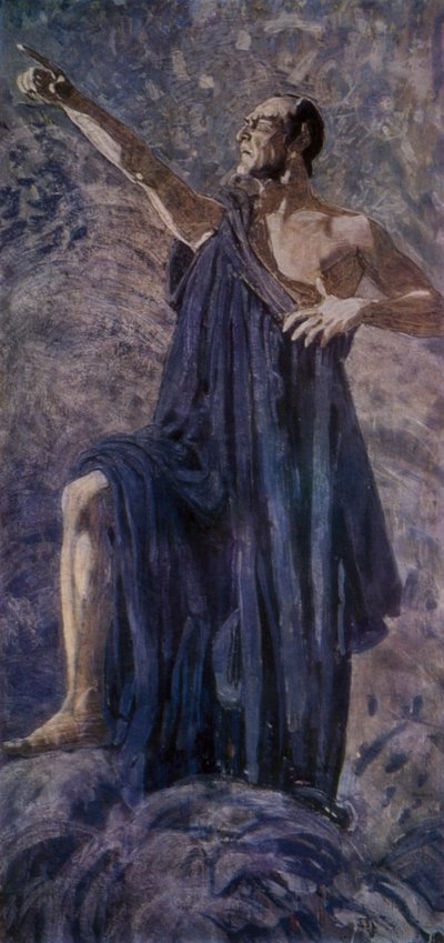 Cantante de ópera ruso Feodor Chaliapin en el papel principal de la ópera Mefistofele de Arrigo Boito de Aleksandr Jakovlevic Golovin