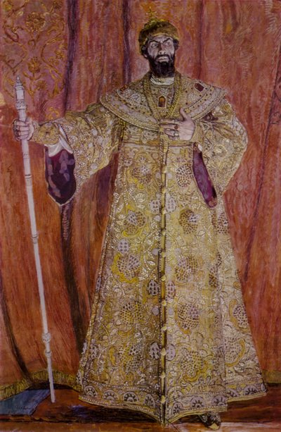 El cantante de ópera ruso Feodor Chaliapin en el papel principal de la ópera Boris Godunov de Modest Mussorgsky de Aleksandr Jakovlevic Golovin
