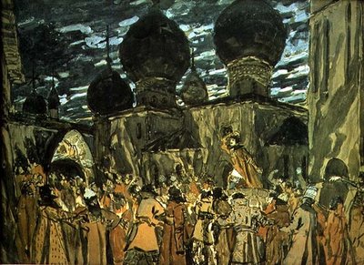 Diseño de escenario para una producción teatral, 1901 de Aleksandr Jakovlevic Golovin