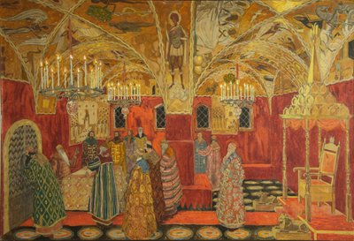 Diseño de escenario para la ópera Boris Godunov de M. Musorgsky de Aleksandr Jakovlevic Golovin