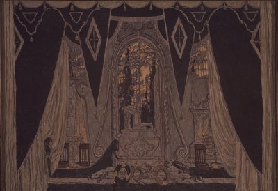 Diseño de escenario para la obra Don Juan de J.-B. Molière, 1910 de Aleksandr Jakovlevic Golovin
