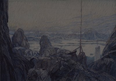 Diseño escénico para la obra de teatro La dama del mar de H. Ibsen, 1905 de Aleksandr Jakovlevic Golovin