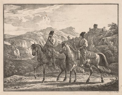 Two Cossacks on Horseback de Aleksandr Orlowski