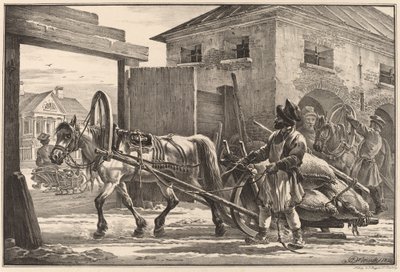 Trineo cargado de harina dirigido por un isvoschik de Aleksandr Osipovich Orlovskii