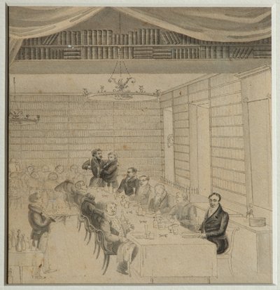 Banquete Literario en la librería de Aleksander Smirdin, 1832 de Aleksandr Pavlovich Bryullov