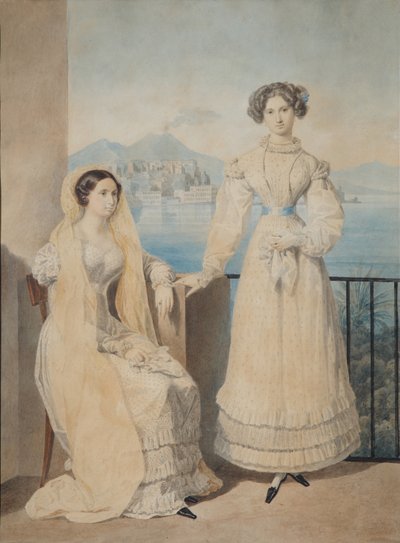 Retrato de las hermanas Condesas Dorothea 1804-1863 y Catherine 1803-1888 von Tiesenhausen, 1825 de Aleksandr Pavlovich Bryullov