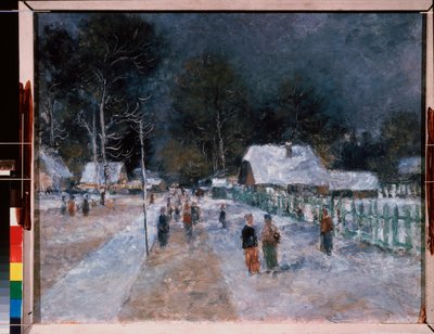 Hiver. Oeuvre de Alexander Vasilyevich Shevchenko (Alexandre Chevtchenko) (1883-1948), huile sur carton de Aleksandr Vasilievich Shevchenko