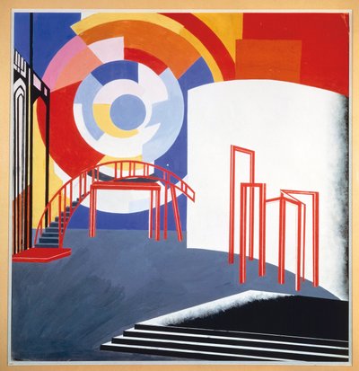 Boceto para un diseño escénico, c.1924 (gouache sobre papel) de Aleksandra Aleksandrovna (1884 1949) Ekster