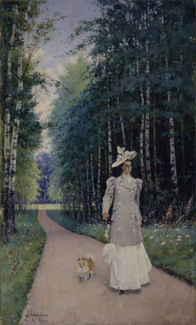 Paseo. Retrato de la Condesa Leokadia Shirinskaya-Shikhmatova, 1894 de Aleksei Danilovich Kivshenko