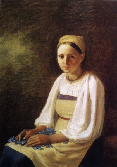 Una campesina con acianos de Aleksei Gavrilovich Venetsianov