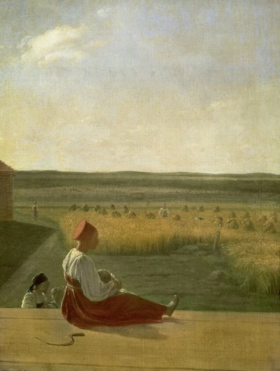 Cosecha en verano, 1820s de Aleksei Gavrilovich Venetsianov