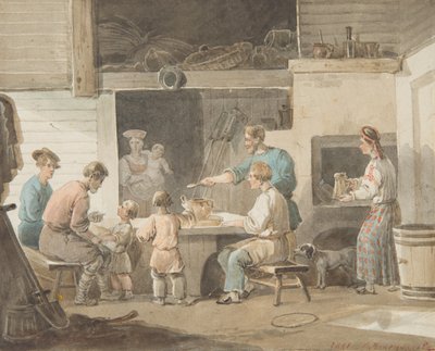 Hora del almuerzo, 1821 de Aleksei Gavrilovich Venetsianov