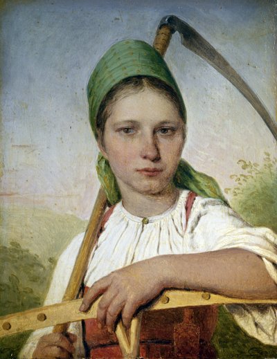Campesina con guadaña y rastrillo de Aleksei Gavrilovich Venetsianov