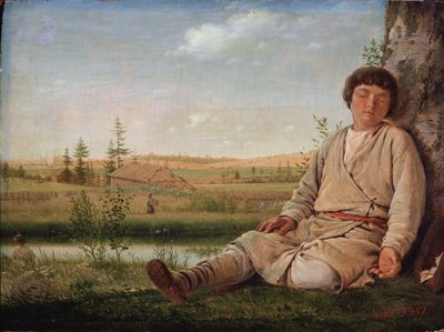 Pastor durmiente, 1823 de Aleksei Gavrilovich Venetsianov