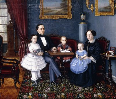 Retrato de una joven familia, 1855 de Aleksei Iagodnikov