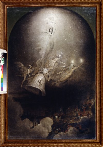 "Apoteosis de los periódicos ""La campana"" y ""La estrella polar"" de inspiración socialista"" Pintura de Alexei Petrovich Bogolyubov (Bogoliubov o Bogolioubov) (1824-1896) 1860 Museo Literario Central del Estado, Moscú de Aleksei Petrovich Bogolyubov