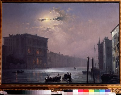 El Gran Canal de Venecia (Italia (El Gran Canal de Venecia). Pintura de Alexei Petrovich Bogolyubov (Bogoliubov o Bogoliubov) (1824-1896). Óleo sobre lienzo, posterior a 1854, 63,8 x 90,5 cm, arte ruso. Estado V. Tropinin Museo, Moscú. de Aleksei Petrovich Bogolyubov