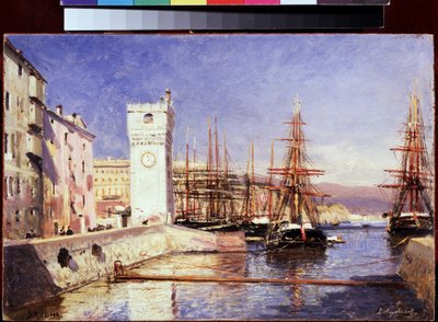 Savona (Savona) (Italia). Pintura de Alexei Petrovich Bogolyubov (Bogoliubov o Bogolioubov) (1824-1896). Óleo sobre lienzo de Aleksei Petrovich Bogolyubov