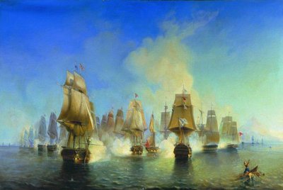 La batalla naval de Athos de Aleksei Petrovich Bogolyubov