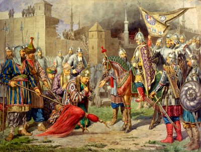 El Zar Iván IV Conquistando Kazán en 1552 de Aleksey Kivshenko