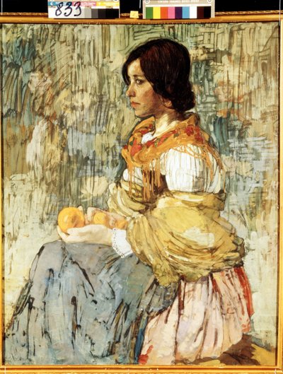 Una mujer italiana con naranjas de Aleksey Kravchenko