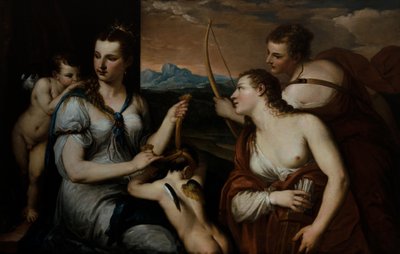 Venus vendando los ojos a Cupido de Alessandro (1588 1648) Varotari