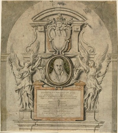 Diseño para el monumento al Papa Gregorio XV de Alessandro Algardi