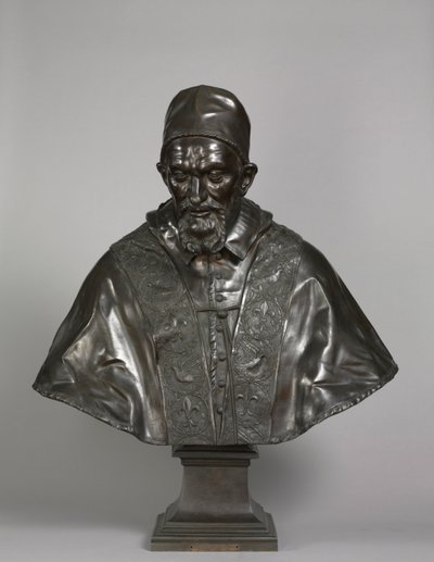 Retrato del Papa Inocencio X Pamphili, diseñado 1647-1648, fundido 1650-1700 de Alessandro Algardi