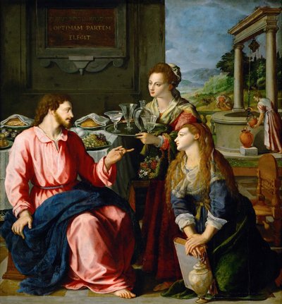 Cristo en la casa de Marta y María de Alessandro Allori