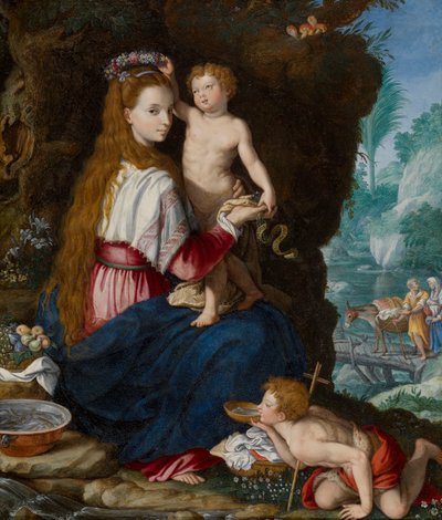 Madonna con el Niño y san Juan Bautista de Alessandro Allori