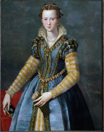 Retrato de María de Médicis, esposa de Enrique IV y madre de Luis XIII de Alessandro Allori