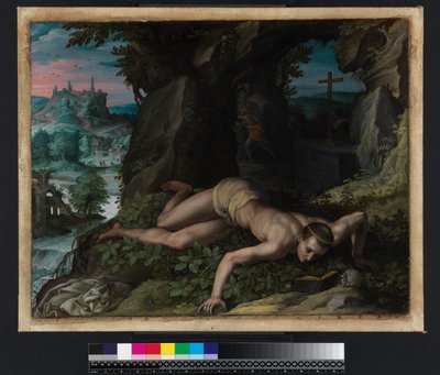La tentación de San Benito, c.1587 de Alessandro Allori