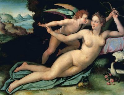 Venus y Amor por Allori, Alessandro (1535-1607) de Alessandro Allori