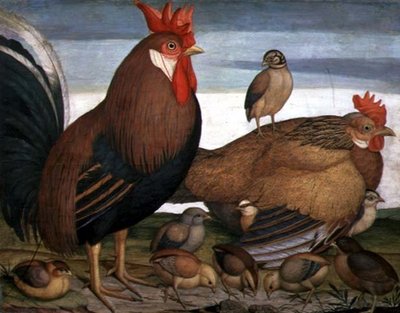 Gallo, gallina y pollitos de Alessandro Battaglia