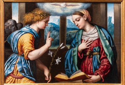Anunciación, c.1535-40 (óleo sobre tabla) de Alessandro Bonvicino Moretto