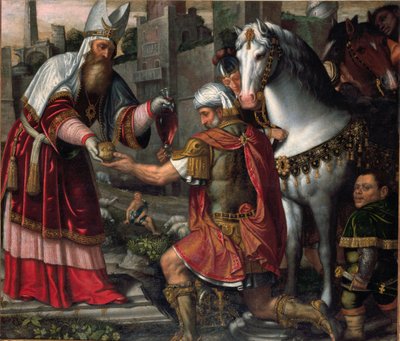 Encuentro de Abraham y Melquisedec de Alessandro Bonvicino Moretto