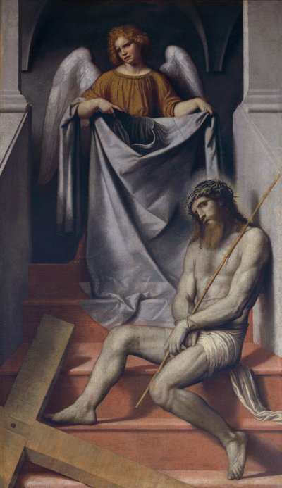 Pasión de Cristo y ángel de Alessandro Bonvicino Moretto