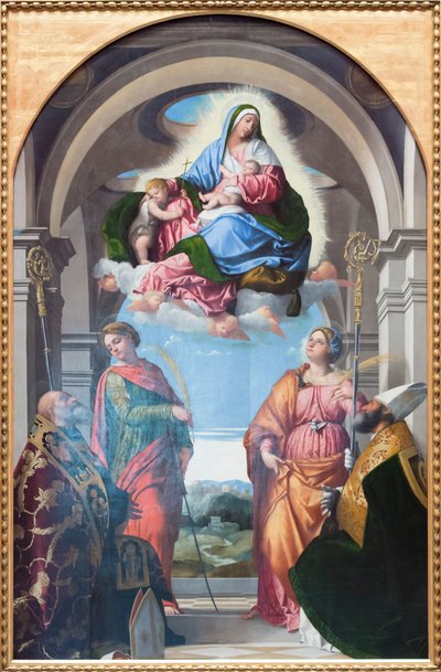 La Virgen con el Niño y el niño San Juan de Alessandro Bonvicino Moretto