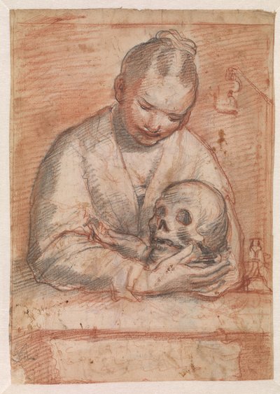Santa María Magdalena con un Cráneo en sus Brazos de Alessandro Casolani
