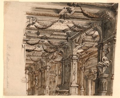 Diseño escénico: interior del palacio de Alessandro Galli Bibiena, 1686 – 1748
