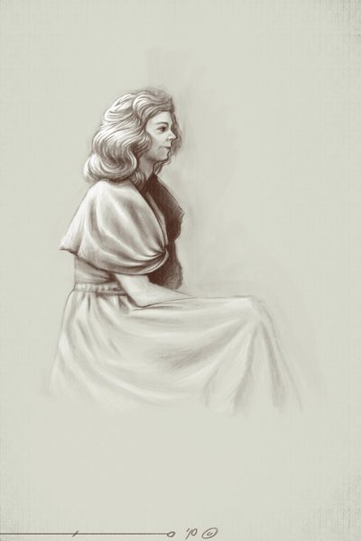 Una joven viviendo bajo el primer Imperio, principios del siglo XIX. Ilustración de Alessandro Lonati. 2010 de Alessandro Lonati