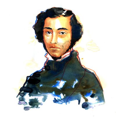 Charles-Alexis-Henri Clerel de Tocqueville (1805-59) - Retrato de Alexis de Tocqueville (Alexis Charles Henri Cleral de Tocqueville) (1805 - 1859), historiador y político francés. de Alessandro Lonati