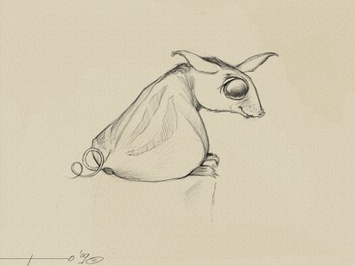 Criatura fantástica: Ote (Oy), un animal imaginado por Stephen King para su saga de "La Torre Oscura". de Alessandro Lonati