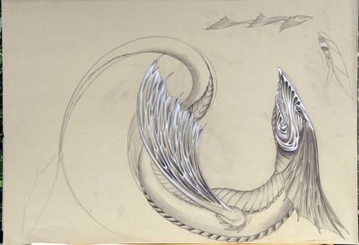 Criatura Fantástica: Dragón de mar. Boceto de Alessandro Lonati de Alessandro Lonati