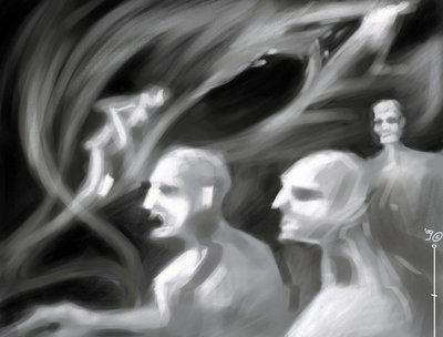 Criaturas fantásticas: un grupo de espectros Dibujo de Alessandro Lonati de Alessandro Lonati