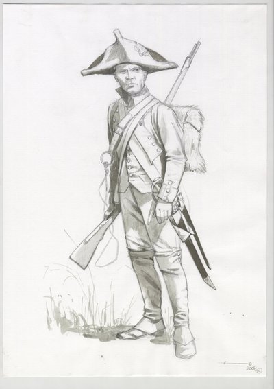 Primer Imperio (1804-1814 y 1815): traje de soldado del ejército napoleónico, artillero francés. Dibujo de Alessandro Lonati de Alessandro Lonati